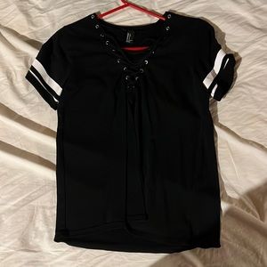 Small black an white womens shirt